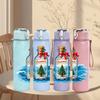 1PC Glass Bottle Christmas Tree Ocean Print 750ml Color Plastic Sports Water Bottle Leakproof Flip Straw Lid Suitable for Sports Office Home Use