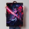 Anime Warrior With Flaming Sword Tinplate Poster Customized Wall Art Vintage Metal Signs Retro Tin Plaque for Decoration Home