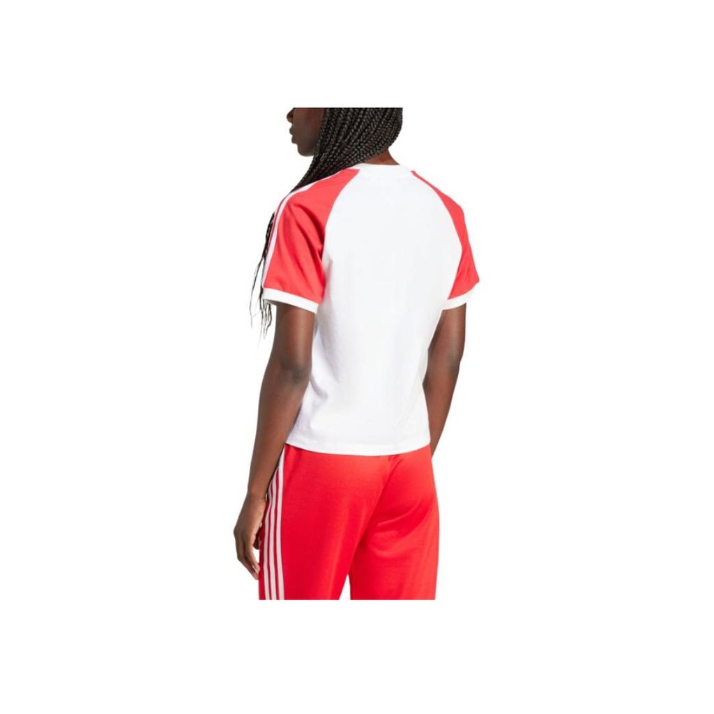 adidas Originals X Sporty & Rich Bequeme Mode Rundhals Kurzarm T-Shirt Damen T-Shirts Rot JI9274