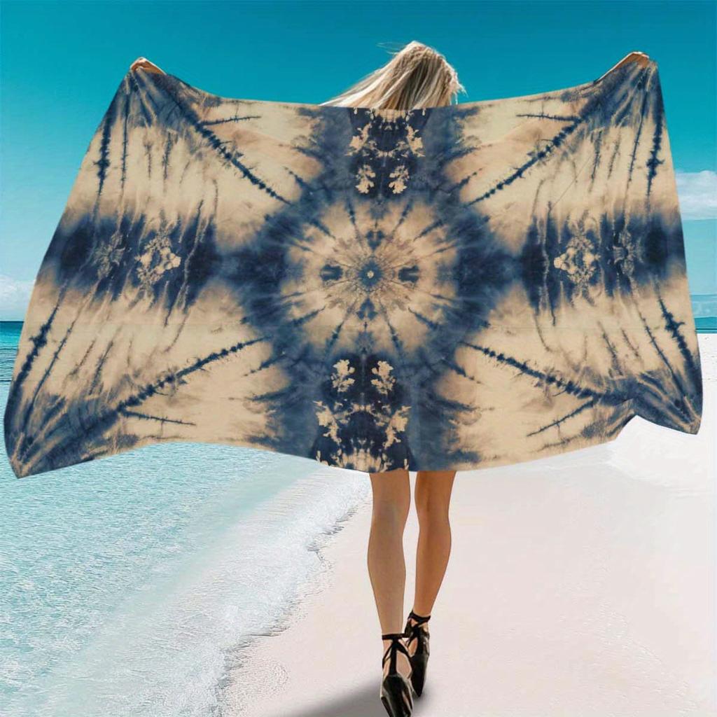Pareo Wrap Tie Dye, Duży Szybkoschnący Chłonny Koc Plażowy na Podróże Kemping Wielkanocny Prezent
