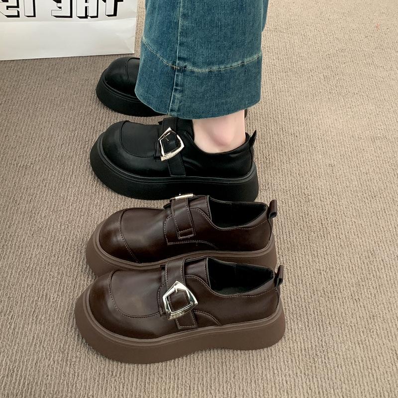 

Platform British style small leather shoes jk leather surface 2025 Mary Jane new women s loafers Birkenstocks single shoes spring and autumn 35
