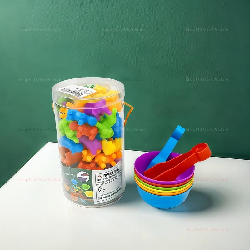 New Montessori Animal Sorting Sensory Toys for Kids Rainbow Counting Color Matching Fine Motor Skills Educational Activity Games