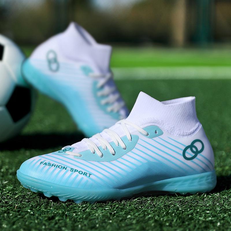 Broken Nail Series New Seamless Fly-woven High-top Football Shoes Youth Adult Sports Outdoor Student Sneakers