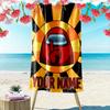 Custom Name Among Us Print Beach Towel, Large Soft Quick Dry Towel for Beach Camping Swimming