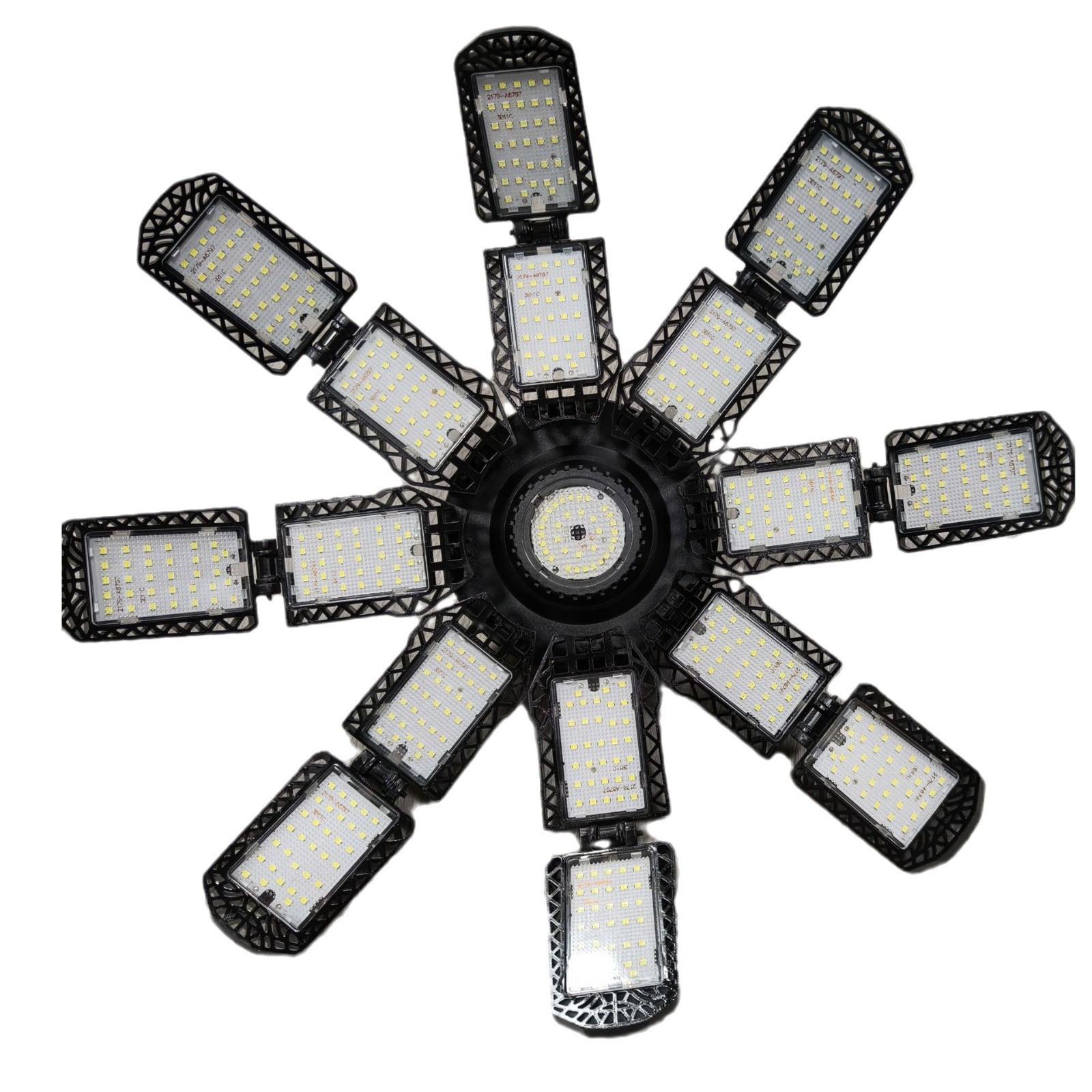 

2023 King Kong Деформируемый Светодиодный Гаражный Свет, 5+1 Складная Высокомощная Лампа для Склада 16-leaf + 1