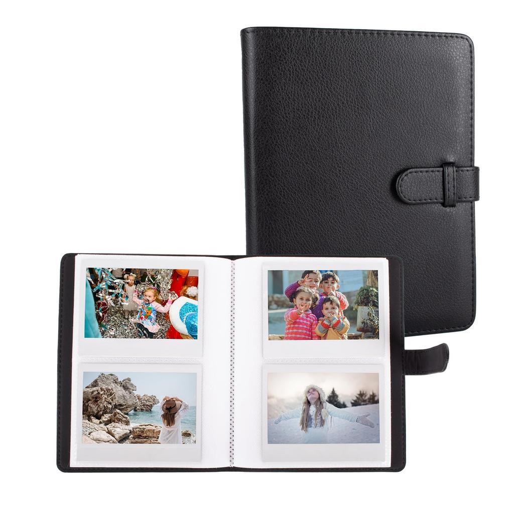 kinokoo for Fujifilm Instax Wide 400 Photo Album, Holds 80 3.4x4.3-inch Photos, PU Leather (Black), Available in 3 Colors, Birthday Gift