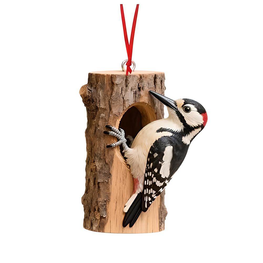 Christmas Wooden Tree Ornaments Forest Animals Bird Decoration Parrot Woodpecker Hummingbird Hanging Decor Home Holiday Gifts