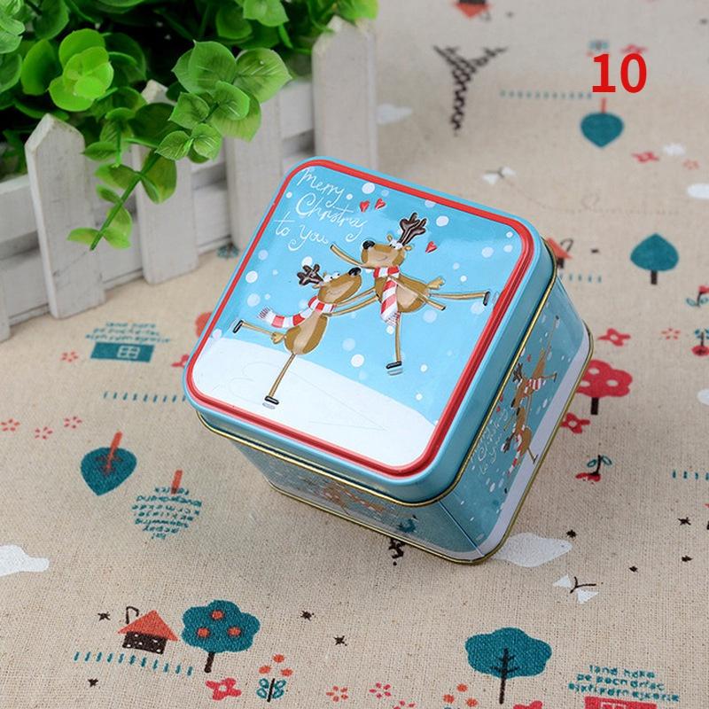 Christmas Candy Tin Box Cartoon Candy Jar Xmas Snowman Box Tea Storage Organizer Metal Box Christmas Gift Box Packaging