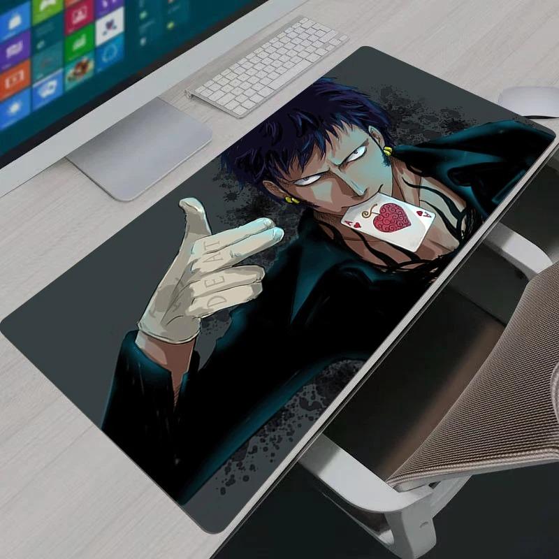 Mouse Pad Large Gamer One Piece Trafalgar Law Gaming Accessories Speed Keyboard Rubber Lock Edge Desk Mat Laptop Mousepad