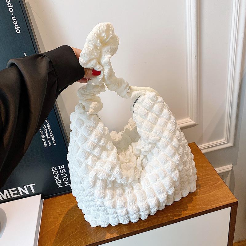 

Жіноча жіноча сумка-міхур із перехресним дзеркалом, нова модна модна проста сумка на одне плече 2024 року, портативна сумка під пахвами білий