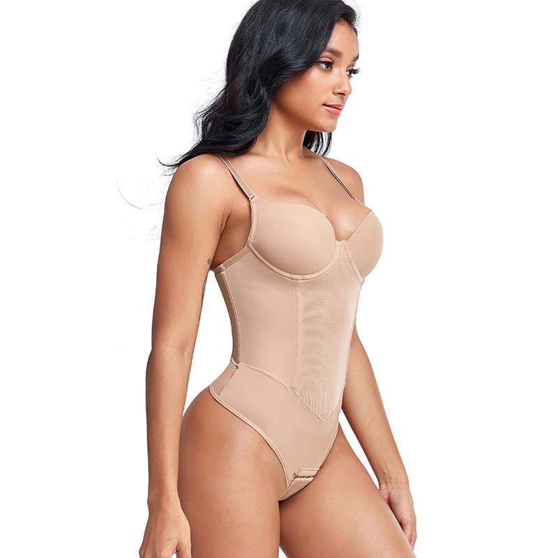 Damskie bezszwowe stringi, body modelujące brzuch, gorset modelujący sylwetkę, niewidoczna bielizna wyszczuplająca z usztywnianym biustonoszem