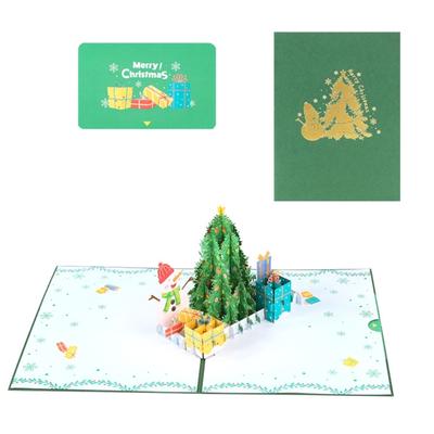 Cartão de Árvore de Natal Único Cartão de Bênção 3D com Capa Colorida Cartão de Boas Festas com Envelope Acessórios para Presente