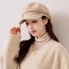 Autumn and winter solid color retro British style cap women's fashion simple casual versatile temperament octagonal hat