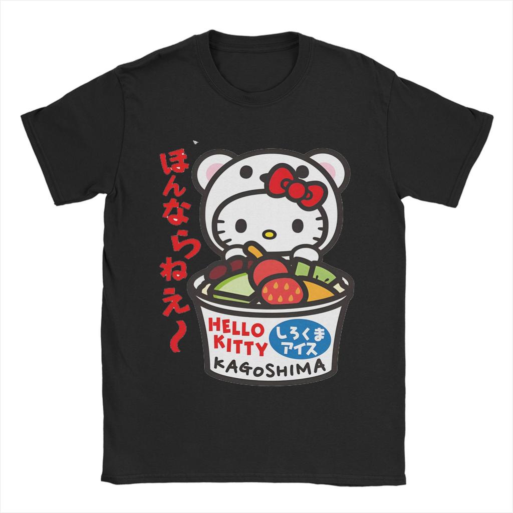 Miniso Hello Kitty Shirokuma Sweets T Shirts for Boys Girls Cotton Awesome TShirts Y2k O Neck Tees Short Sleeve Tops Children