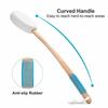 Back Lotion Applicator with Replaceable Cotton Pads Even Coverage Sunscreen Cream Applicator with Curved Handle Back Feet Cleaning Bath Scrubber for
