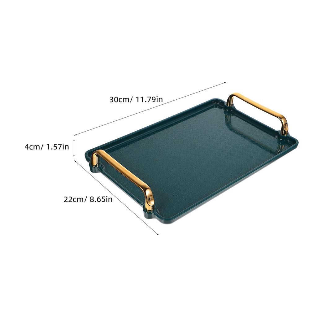 Rectangle Tray Plastic Lightweight Smooth Surface With Handles Storage Snack Fruit Teaware Accessory Desktop Household