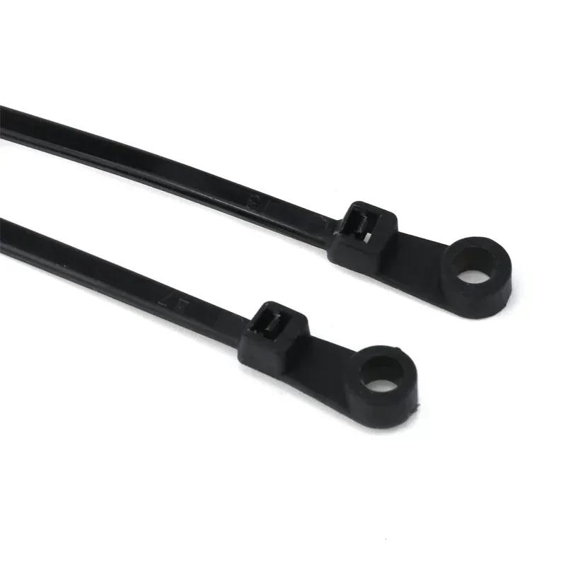 500/100PCS Nylon Cable Ties with Screw Mounting Hole Self Locking Loop Wraps Bundle Fixed Cables Zip Tie Wire Fastening Straps