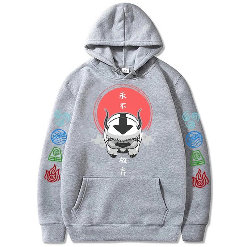 90s Casual Sweatshirts Avatar The Last Airbender Y2k Mens Hoodies Streetwear Hip Hop Harajuku Pullovers Fashion Mange Clothes