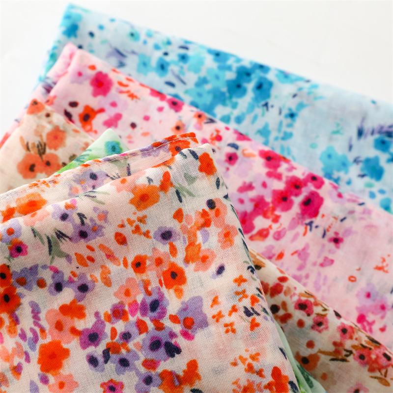 Spain Fashion Thin Polka Floral Fringe Viscose Shawl Scarf High Quality Wrap Pashmina Stole Bufandas Muslim Hijab 180*90Cm