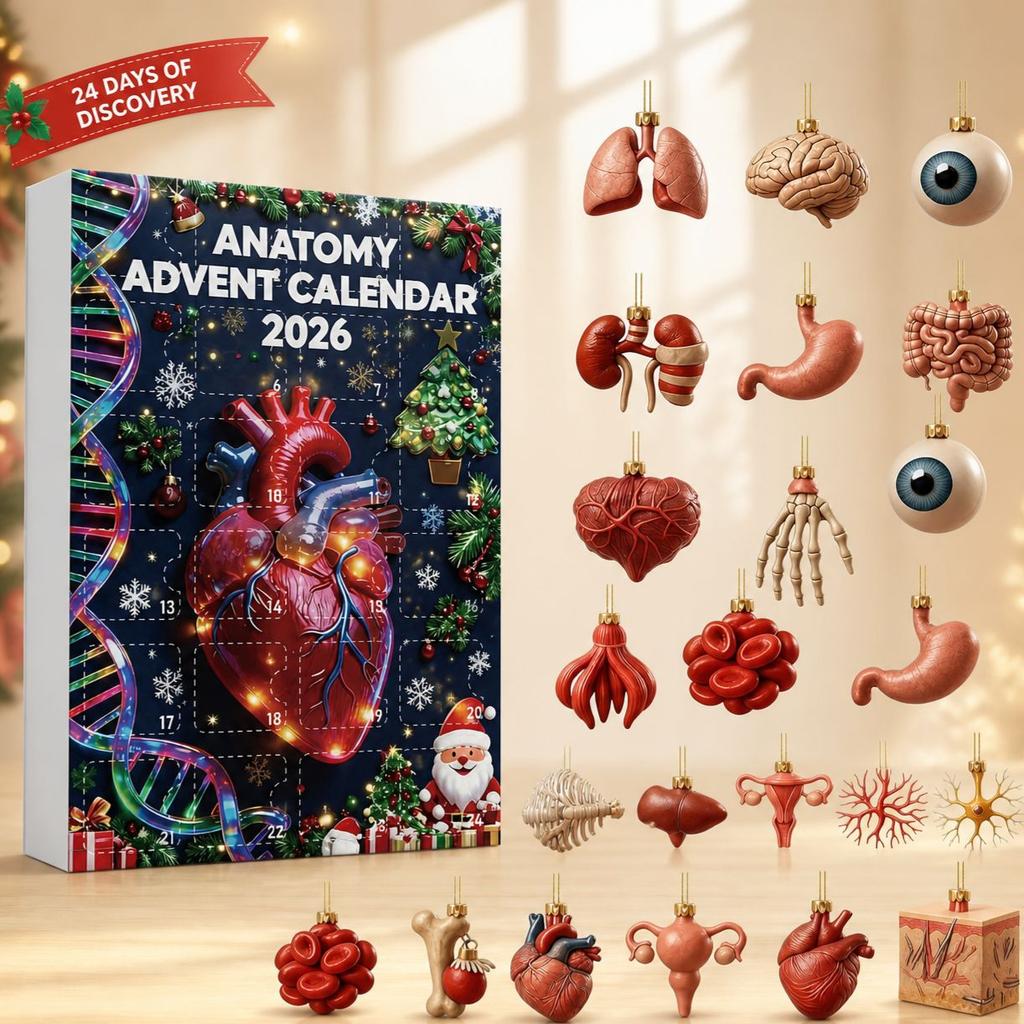 2026 Human Anatomy Christmas Advent Calendar Blind Box 24 Organ Pendants Interesting Blind Box for Medical Enthusiasts