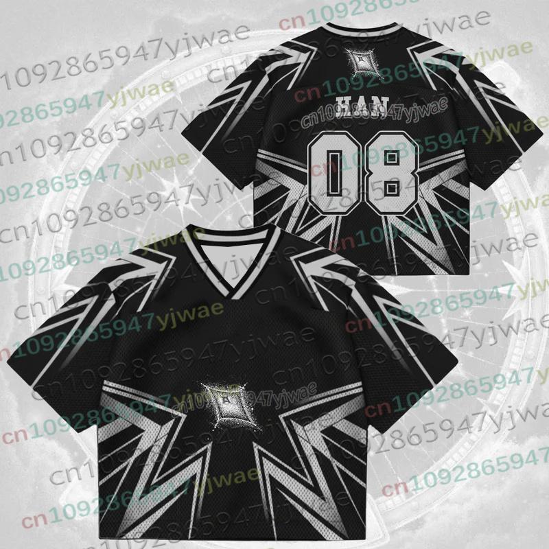 Kpop Stay Karma Album Fans T-Shirt Felix Bangchan Hyunjin Streetwear Casual Sport Oversize Kurzarm Herrenbekleidung T-Shirt