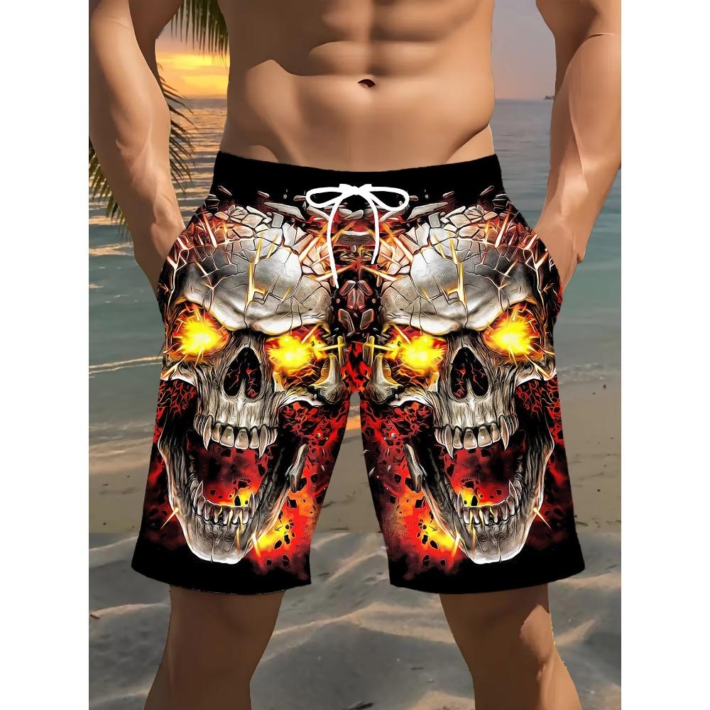 Summer Men's 3D Printed Beach Pants Fashion Versatile Breathable Trend Casual Vacation Style