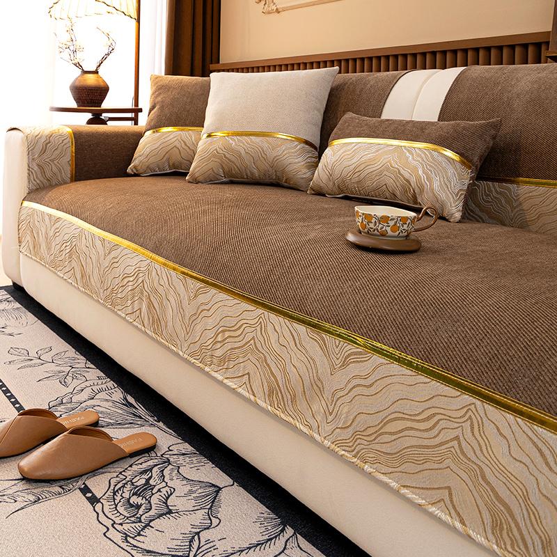 

Нескользящий подлокотник для гостиной, подушка для дивана, коврик, пружинный универсальный чехол для дивана из шенилла в стиле пэчворк, чехлы для диванных подушек 90x70