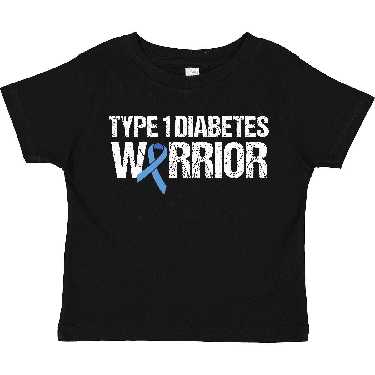 

Inktastic Type 1 Diabetes Warrior Toddler kids boys T-Shirt Awareness Month Fighter Ribbon 100