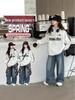 Trendy 2025 Girls' Autumn Sweatshirt & Jeans Set - Fashionable Two-Piece for Older Kids