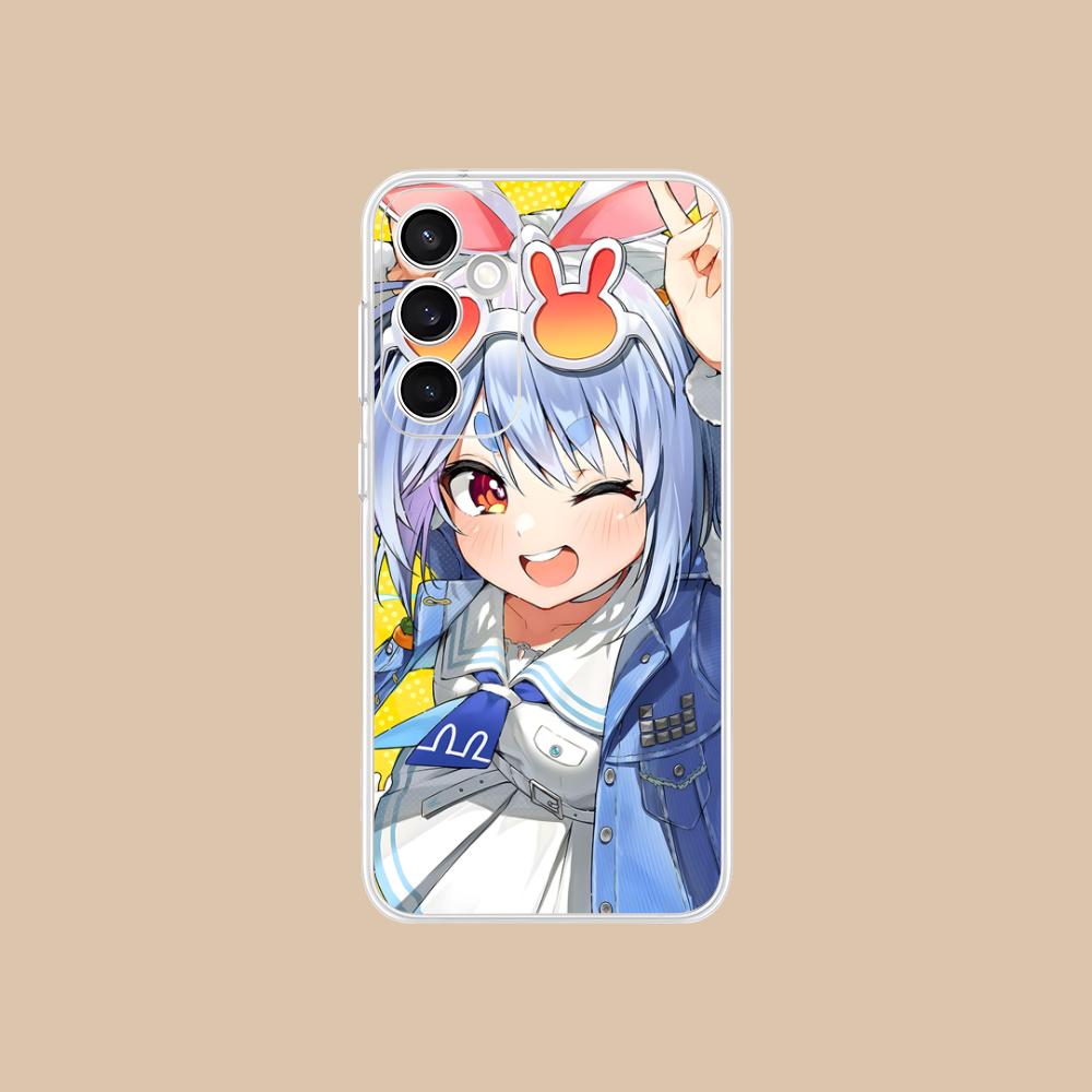 Holo Usada Pekora Clear Mobile Phone Case for Samsung Galaxy S25 S24 S23 S22 S21Plus FE Ultra Colorful Cover