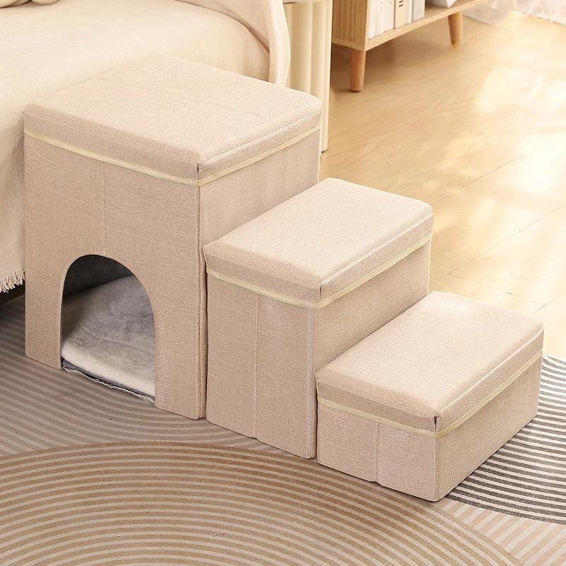 Foldable Pet Staircase Anti-Slip Dog Ramp Non-Collapsing Storage Bed for Pets Easy to Fold for Space-Saving