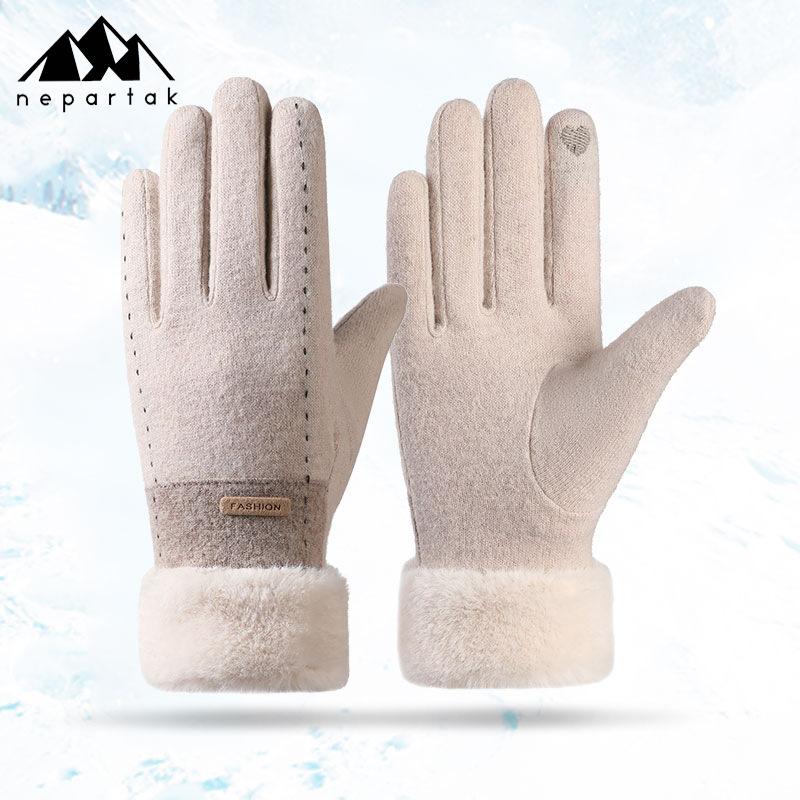 Neue verdickte Fleece-Handschuhe, Wärme speichernd, warm, Frostschutz und kältebeständig, Wind-Frottee-Fleece-Baumwollhandschuhe