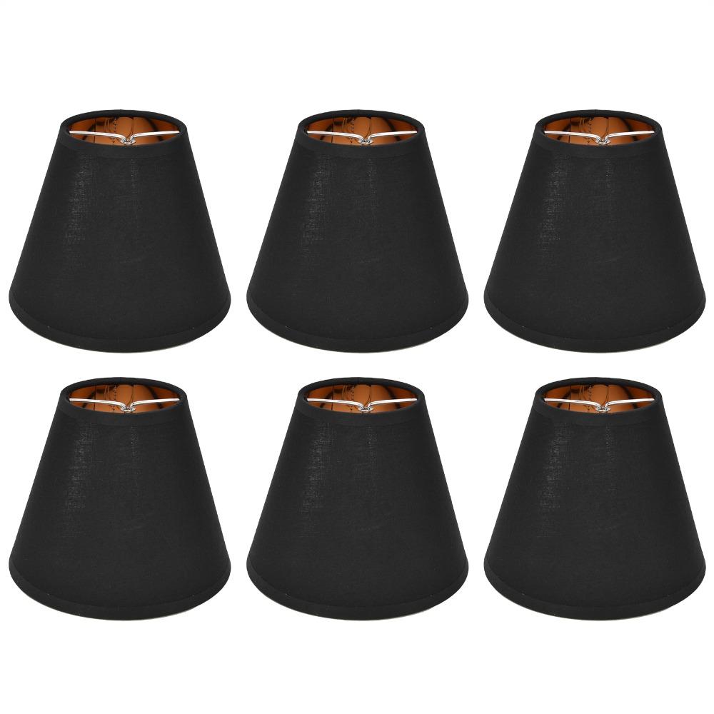 6PCS Clip On Design Lamp Cover Black&Gold Small Lamp Shades  Chandelier Replacement