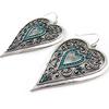 Les Trésors De Lily [J1168] - Designer 'Love' Earrings In Silver Turquoise