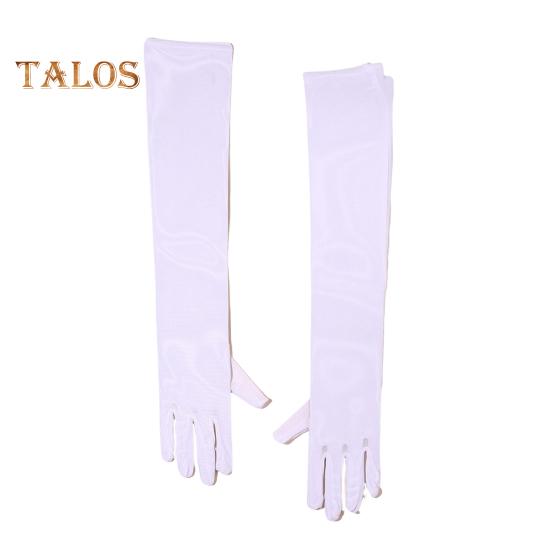 

1 пара женских свадебных перчаток, тонкие прозрачные сетчатые эластичные однотонные перчатки длиной до локтя, на пять пальцев, для выпускного вечера, коктейльных вечеринок