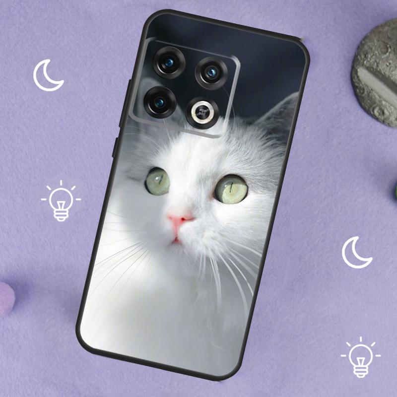 Cat Staring Eye Case For OnePlus 13R 12R 10R 13T 15 13 12 11 8T 10T Nord CE 4 3 2 Lite N20 N30 Nord 5 Cover