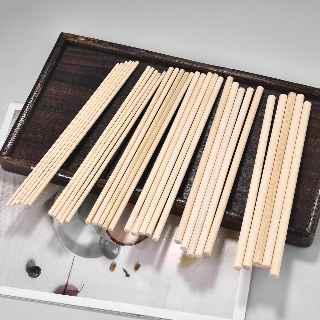 3-8mm Round Natural Wooden Bamboo Sticks DIY Handmade Craft Making Small Wooden Stick Material For Woodworking Supplies Graft