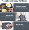 4‑Cup Nonstick Egg Pan Set with Lid–Aluminum Omelette Skillet for Breakfast, Includes Oil Brush – Compatible with Gas and Induction Cooktops