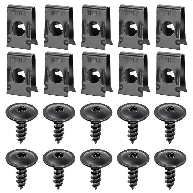 Auto Self-tapping Screw Fasteners Car Metal U-shaped Spacers Self-Tapping Screws Kit Auto Motorcycle Modification Accessories