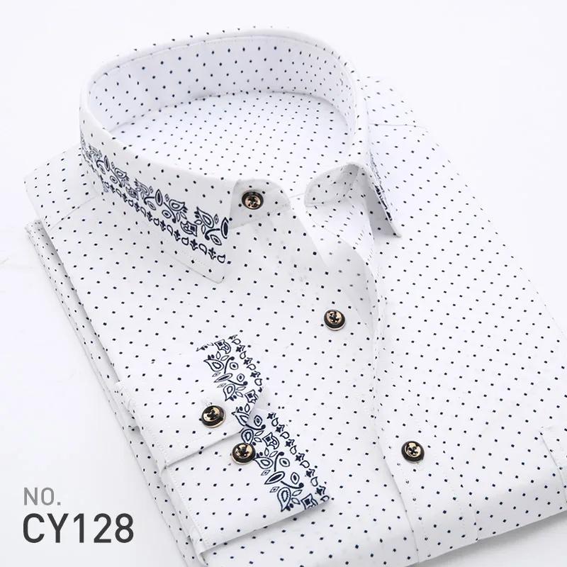 New 2026 Men's Plaid Shirts Long Sleeve Spring Autumn Thin Male Casual Shirt Man Printed Dress Shirt Stripe Business Shirts Male