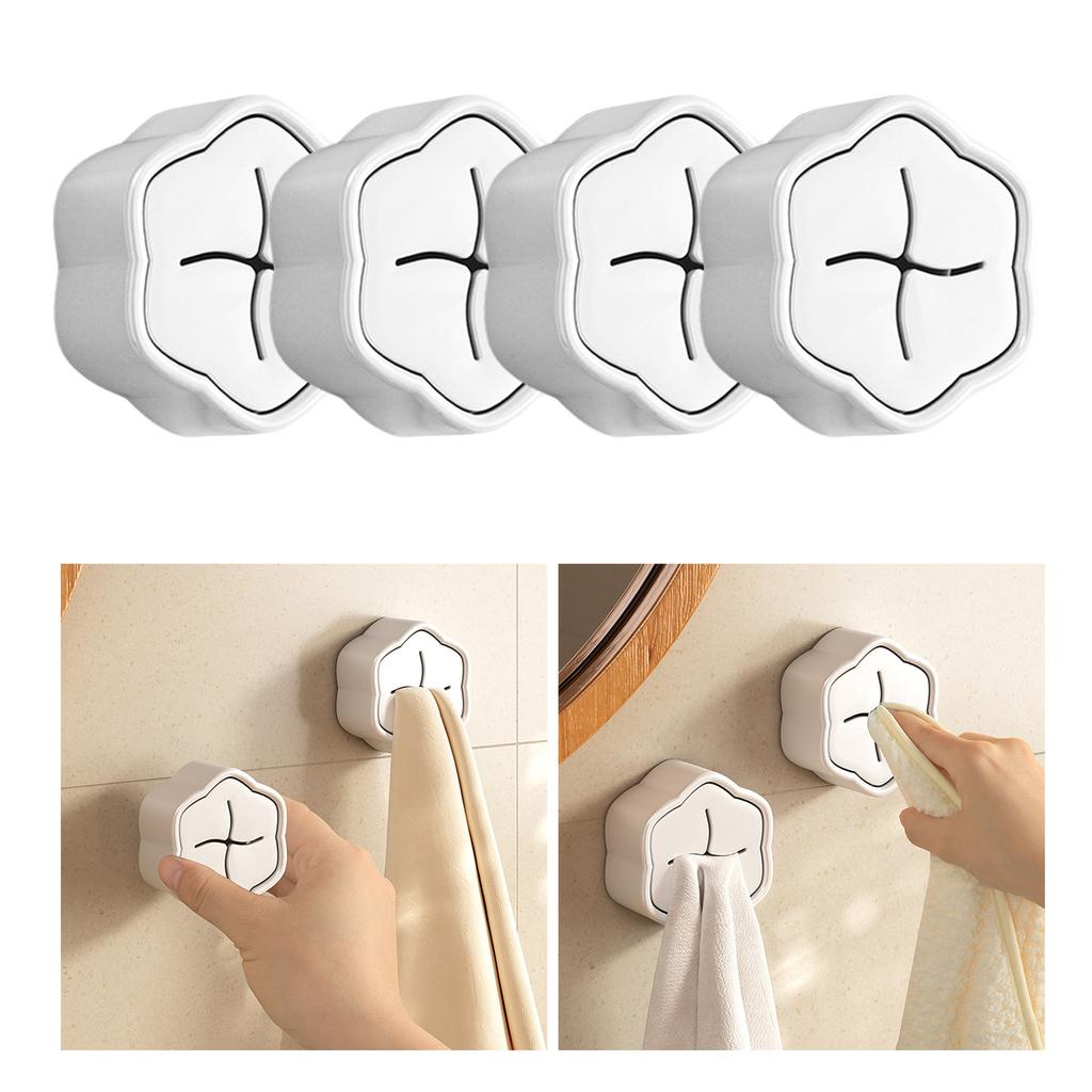 Kitchen Towel Hooks Round Self Adhesive Wall Mount Dish Towel Hook Hangers (Push To Hanging) Hand Towel Hook Holders