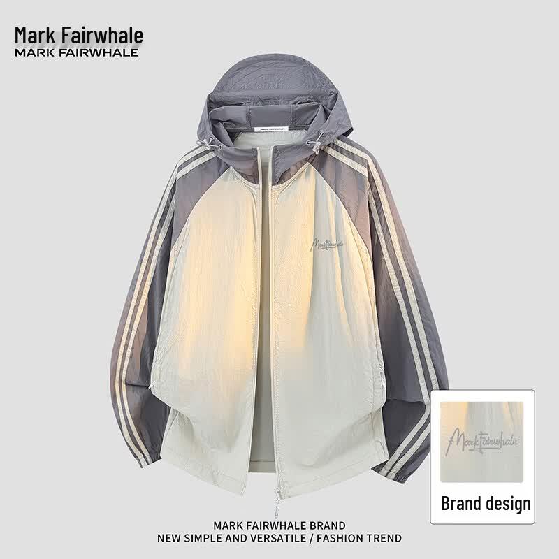 Mark Fairwhale Veste à capuche rayée unisexe pour l'extérieur, protection UV, séchage rapide