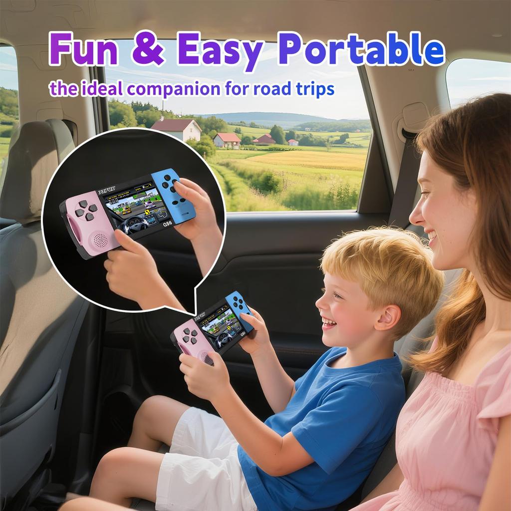 Portable Game Console for Ages 216 Educational No WiFi Instant Rechargeable Lithium Hours of Continuous and Early Ideal Gift for Indoor and Outdoor