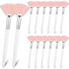 14-Pack Fan Brush Facial Applicator Brush Soft Fan Brush Acid Applicator Brush (Pink)