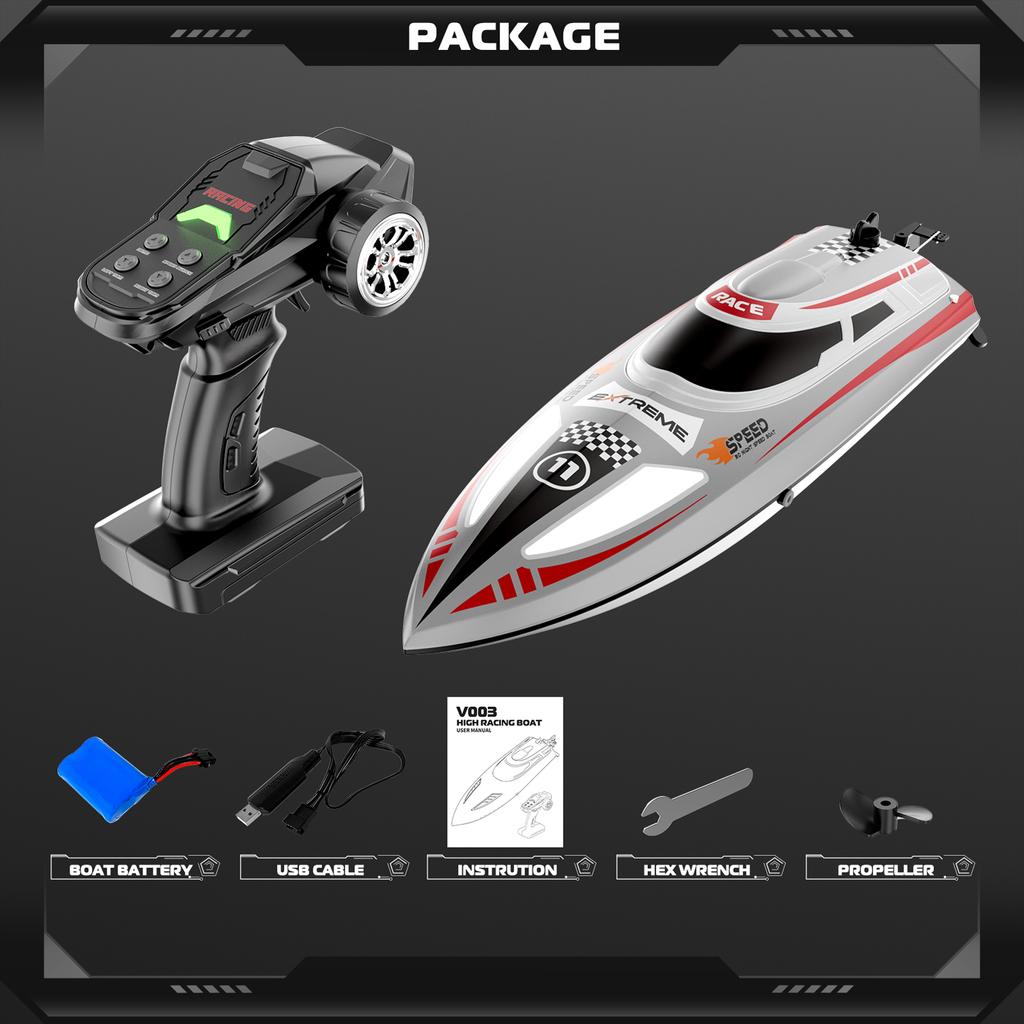 30KM H High Speed Remote Control Boat 2.4GHz Boat for Adults Water Cooling System Low Power Reminder Off Water Sensing