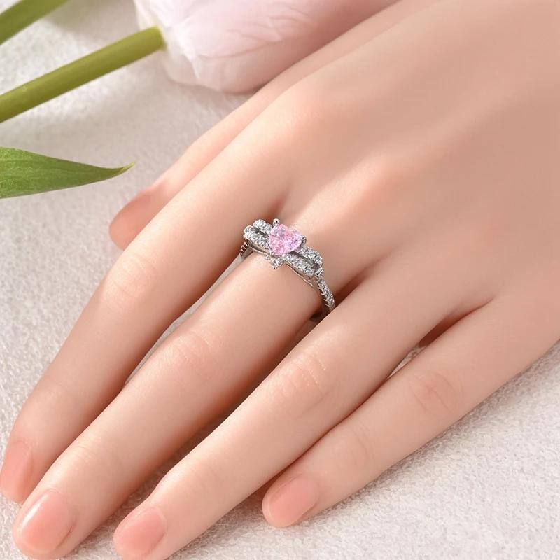 Original 925 Silver Shine Zircon Wedding Ring Simple Ring for Women Love Fashion Stackable Rings Popular Anniversary Jewelry