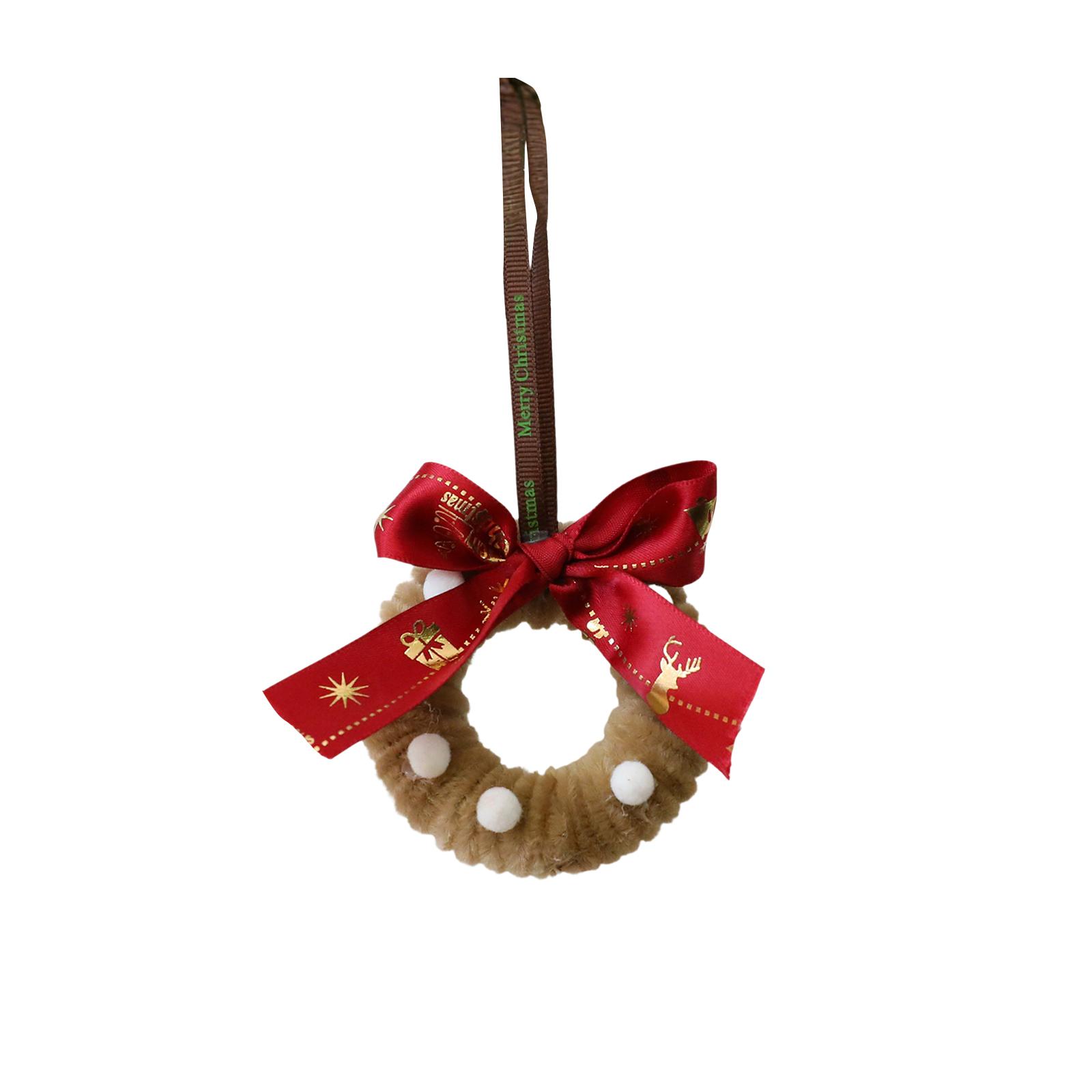 

Christmas Scene Layout Fabric Bow Christmas Tree Decoration Wreath Ornaments One Size