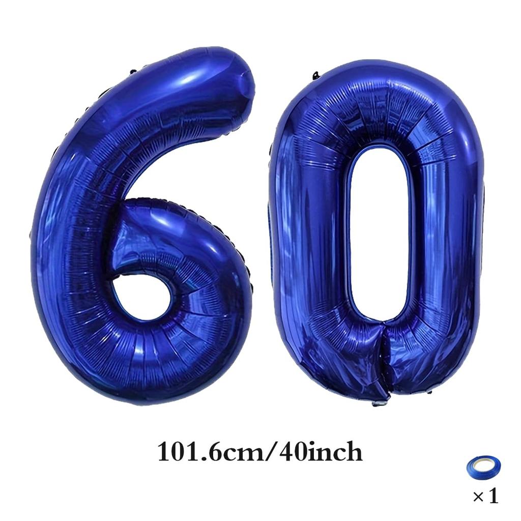 Großer 40-Zoll tiefblauer digitaler Ballon 10 20 30 40 50 60 70 80. Geburtstagsparty digitale Dekoration Dekoration für Gedenktage