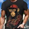 Gorilla Print Oversized T-Shirt For Men Women T-Shirt 3d Monkey Print Short Sleeved Street Hip-Hop Men Clothing New Tees