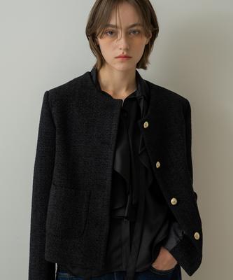 Wioe Lena Tweed Ulljakke_Svart